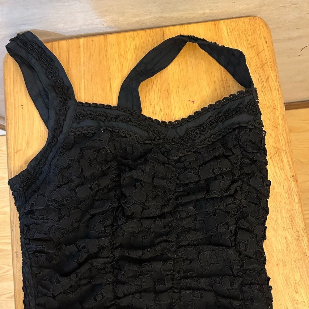 Sorelle Elegant Black Lace BabyDoll Halter Top